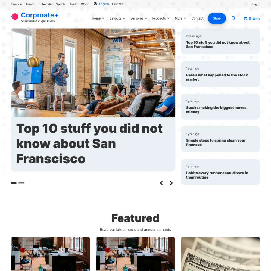 home page