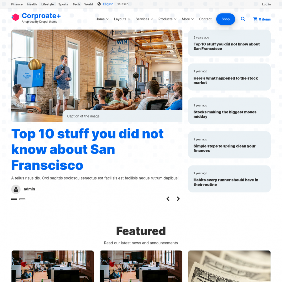 home page