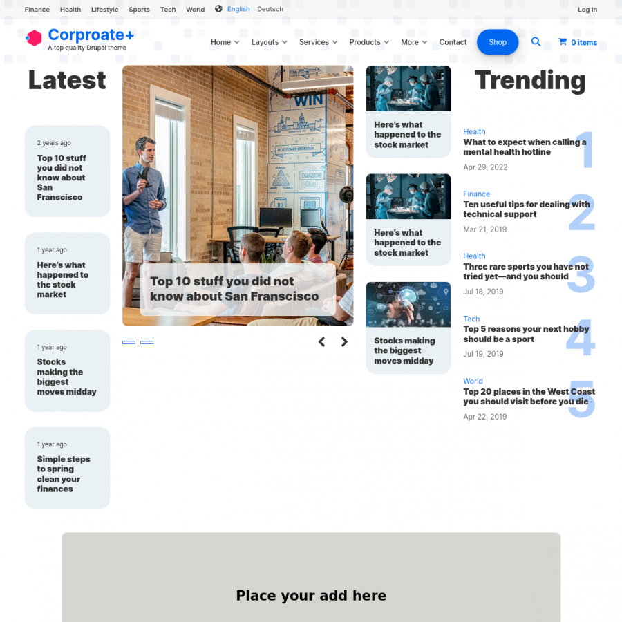 home page